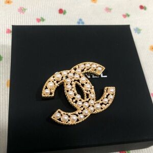 Chanel Gold and Pearl Brooch